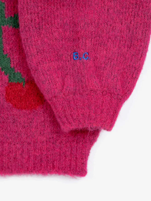 BC cherry intarsia cardigan AW24